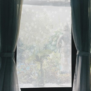 Unique Bargains Snow Pattern Window Privacy Film 78.74"L x 17.72"W Clear 1 Pc - 1 of 4
