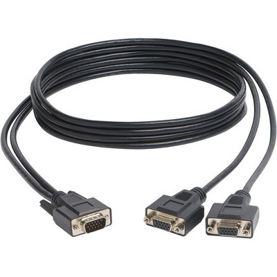 Tripp Lite 6ft VGA Monitor Y Splitter Cable High Resolution HD15 M/2xF 6' - 6 ft VGA Video Cable for PC, Monitor - First End: 1 x HD-15 Male VGA