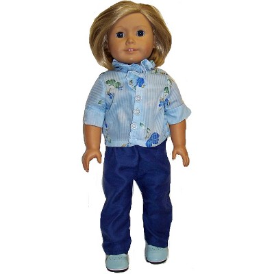 Doll Clothes Superstore Floral Shirt And Blue Pants For 18 Inch Dolls Like American Girl Our Generation My Life Dolls