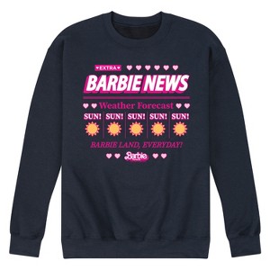 Men's - Barbie - Barbie Land New Weather Forecast Graphic Fleece Sweatshirt - 1 of 4