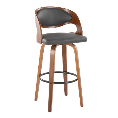 Pino Dark Gray Wood and Metal Swivel Barstool Set