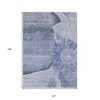 Sky Blue And Indigo Floral Washable Indoor Outdoor Area Rug - 3 of 4