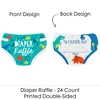 Big Dot of Happiness Roar Dinosaur - Diaper Shaped Raffle Ticket Inserts - Dino Mite Trex Baby Shower Activities - Diaper Raffle Game - Set of 24 - 2 of 4