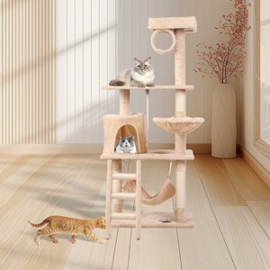 LAOTIES 55'' Multi-Level Cat Tree,Indoor Cat Tower with Scratching Posts,Hammocks,Ladders And Perches - 1 of 4