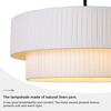 LamQee 3-Light Modern Drum Chandelier 2-Tier Semi-Flush Mount Pendant Light Fixtures with Fabric Lampshades - 3 of 4
