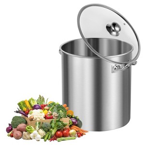 VEVOR Stainless Steel Stockpot, 24 Quart Cooking Pots, Cookware Sauce Pot with Lid, and Handle, Sanding Treatment, Silver - 1 of 4
