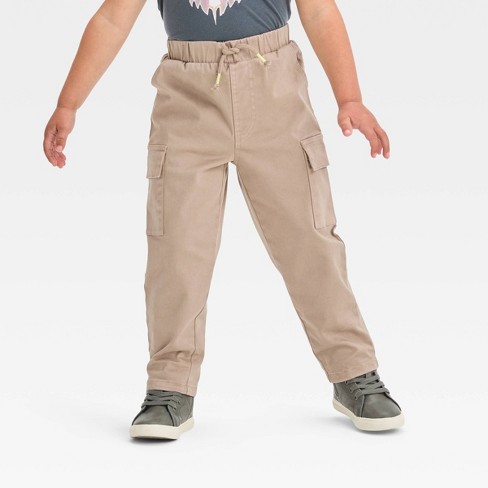 Grayson Mini Toddler Boys' Twill Cargo Jogger Pants - Beige 12m