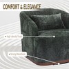 Akoasm 360 Degree Swivel PU Accent Lounge Swivel Barrel Chair With Wood Legs For Living Room, Office & Bedroom-Emerald - 3 of 4