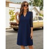 Coolmee Causal Midi Dresses for Women V Neck Lace 3/4 Long Puff Sleeve Loose Dress - 4 of 4