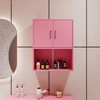 NicBex Commercial-Grade Beauty Storage Cabinet, Bedroom Dresser with 2 Drawers & Cabinet, Hair Dryer Holes, Pink Dresser, Pink Nightstand - 2 of 4