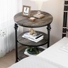 Round Side Table, Small End Table with 3 Shelves for Living Room, Bedroom - 3 of 4