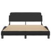 vidaXL Bed Frame without Mattress Black and White 53.9"x74.8" Faux Leather - 4 of 4