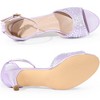BLISSFUL STEP Women's Rhinestone Ankle Strap Kitten Heel Sandals - 4 of 4