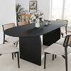 PexFix 79" x 33.5" Farmhouse Solid Wood Dining Table with Arched Legs Oval Kitchen Table Black for Dining Room & Kitchen - 4 of 4