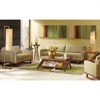 VYNXARIA Pecan Finish Rocket Coffee Table with Tempered Glass Top - 3 of 4
