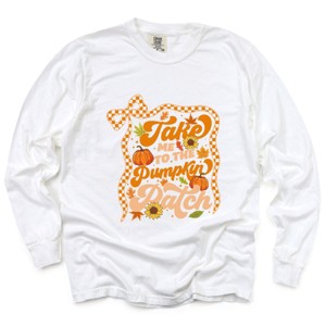 Simply Sage Market Coquette Take Me To The Pumpkin Patch Garment Dyed Long Sleeve - 1 of 4