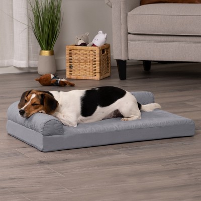 Medium Titanium Orthopedic L-Chaise Sofa Pet Bed