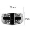 Slickblue Cross Jet Agate Polished Stainless Steel Ring, Men’s Fashion Ring, Religious Style, Black, Size 8-13 - 2 of 4