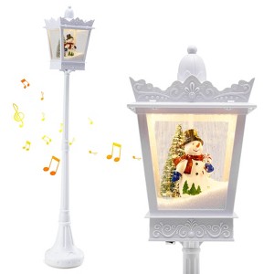 Costway 8 ft Musical Christmas Streetlight with Warm White LED Lights Snowy Effects - 1 of 4