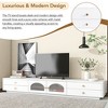Luxurious TV Stand with Fluted Glass Doors, Elegant Media Console for TVs Up to 95'', Tempered Glass Shelf Cabinet with Storage - 3 of 4