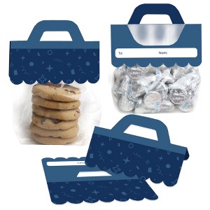 Big Dot of Happiness Navy Confetti Stars - DIY Simple Party Clear Goodie Favor Bag Labels - Candy Bags with Toppers - Set of 24 - 1 of 4