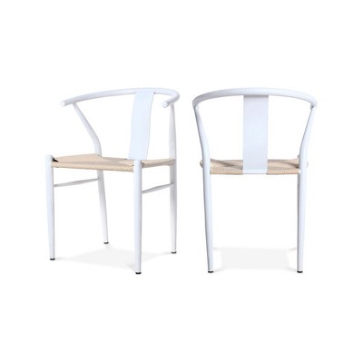 Meridian Furniture,Beck Hand Woven Rope Dining Chair, Set of 2