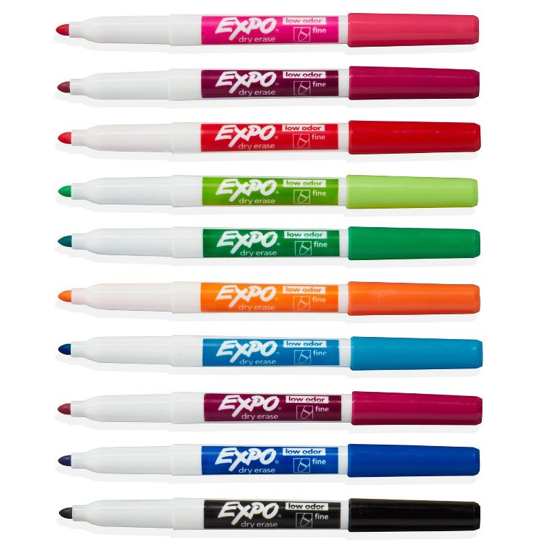 Expo 10pk Dry Erase Markers Fine Tip Multicolored, 4 of 11
