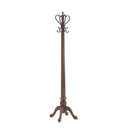 Lucas Transitional 4 Triple Antique Brass Hooks Coat Rack Warm Nut