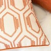 Yukimo 20" Geometric Embroidered Cotton Throw Pillow - Rust Modern Accent, 20x20 Inches - 4 of 4