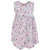 Hudson Baby Infant and Toddler Girls Cotton Dress and Cardigan Set, Pink Purple Pretty Floral - 4 of 4