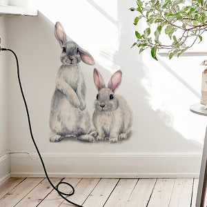 Rabbit Pattern Wall Sticker, Wall Decals for Kids Bedroom, Removable Cartoon Animal Wall Stickers for Nursery Decoration, 30 * 40CM - 1 of 4