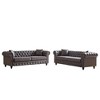 CAVINAS Loveseat Sofa with Button Design and Cushions for Bedroom, Chesterfield Sofa with Rolled Arms, Tech Fabric Vintage Couches for Living Room - 2 of 4