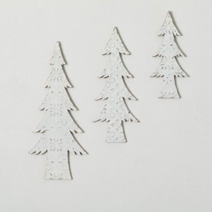 11.75", 15.75" & 19" Sullivans Tree Christmas Wall Decor Set of 3, White - 1 of 3