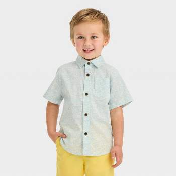 Toddler Boys' Short Sleeve Poplin Button-Up Shirt - Cat & Jack™