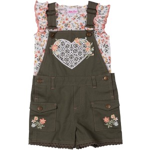 Little Lass Toddler Girl's 2-Piece Shorts Overall Set - 1 of 1