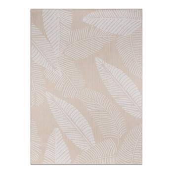World Rug Gallery Distressed Palm Leaves Textured Flat Weave Indoor/Outdoor Area Rug