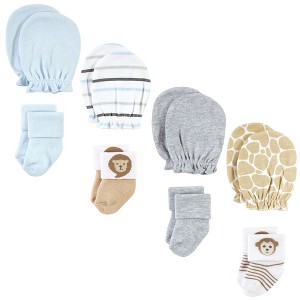 Hudson Baby Infant Boy Socks and Mittens Set, Safari Boy, 0-6 Months - 1 of 4