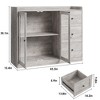 Buffet Cabinet with Storage, 43" Modern Sideboard Kitchen Cabinet with Guardrail Design & Adjustable Shelves & 3 Drawers - 2 of 4