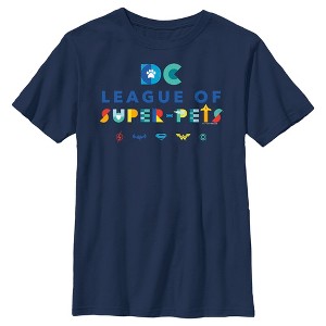 Boy's DC League of Super-Pets Colorful Hero Logos T-Shirt - 1 of 4
