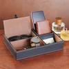 5 Compartment Faux Leather Valet Catchall Tray Organizer for Wallet, Keys, Phone - 10 x 7.3 x 2 in - 2 of 4