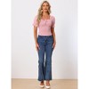 Allegra K Women's Summer Square Neck Short Sleeve Ruffle Shirred Casual Smocked Blouse - 3 of 4