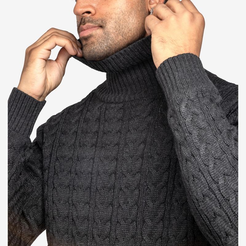 X RAY Men's Cable Knit Roll Neck Sweater(Available in Big & Tall), 5 of 6