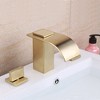 Munora Waterfall Double Handle Widespread Sink Faucet Solid Brass for Bathroom, Brushed Gold Finish - 4 of 4