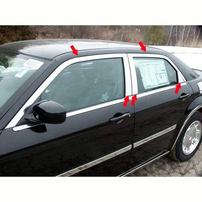 QAA is Compatible with 2005-2010 Chrysler 300 10 Piece Stainless Window Trim Package, Includes Upper Trim and Pillar Posts, NO Window Sills WP45760