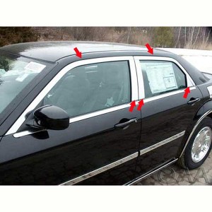 QAA is Compatible with 2005-2010 Chrysler 300 10 Piece Stainless Window Trim Package, Includes Upper Trim and Pillar Posts, NO Window Sills WP45760 - 1 of 3