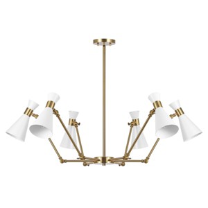 Shiraz 6 Light 50" Chandelier - CHA4076 - Brass/White - Safavieh - 1 of 4