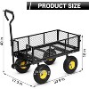 Heavy Duty 1100 LBS Steel Garden Cart, 3 in 1 Pullable Garden Wagon, Folding Utility Wagon w/Removable Sides & 10" Wheels for Farm, Yard - 2 of 4