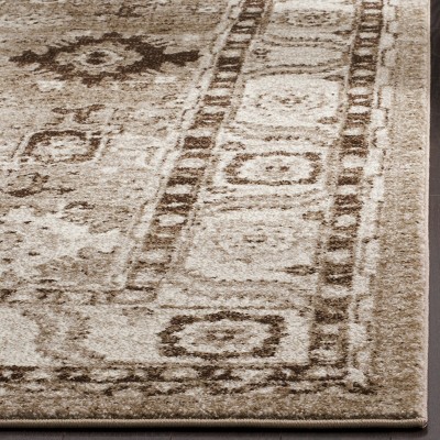 Taupe 4' x 6' Vintage Persian Pattern Area Rug