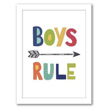 Americanflat Kids Boys Rule By Lisa Nohren Framed Print Wall Art
