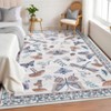 Washable Modern Farmhouse Area Rug with Butterflies Flowers Print, Botanical Low Pile Soft Large Carpet for Home Decor - 2 of 4